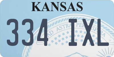 KS license plate 334IXL