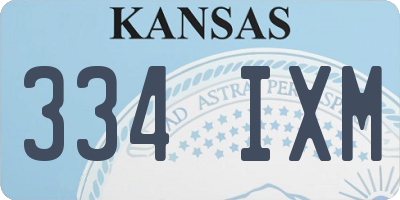 KS license plate 334IXM