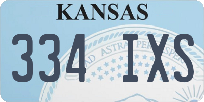 KS license plate 334IXS