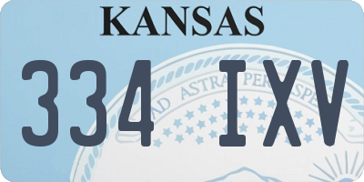 KS license plate 334IXV
