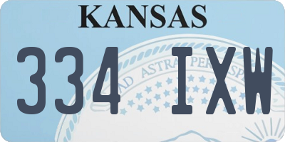 KS license plate 334IXW