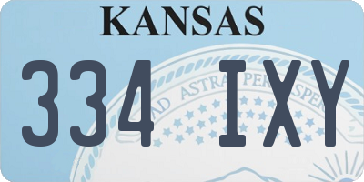 KS license plate 334IXY