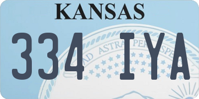 KS license plate 334IYA