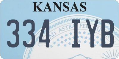 KS license plate 334IYB