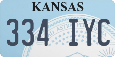 KS license plate 334IYC