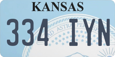 KS license plate 334IYN