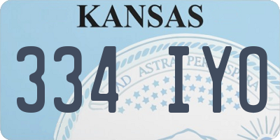 KS license plate 334IYO