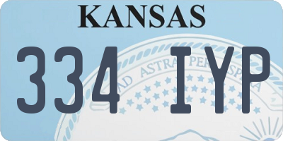 KS license plate 334IYP