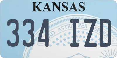 KS license plate 334IZD