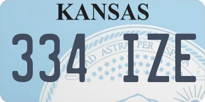 KS license plate 334IZE