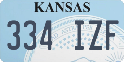 KS license plate 334IZF