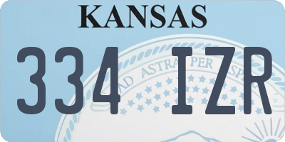 KS license plate 334IZR