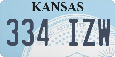 KS license plate 334IZW