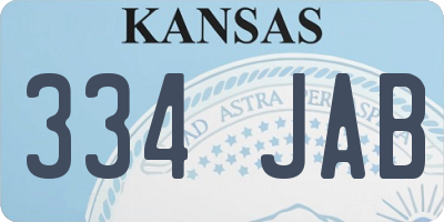 KS license plate 334JAB