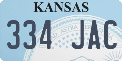 KS license plate 334JAC