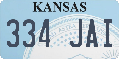 KS license plate 334JAI