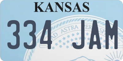 KS license plate 334JAM