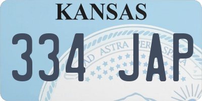 KS license plate 334JAP