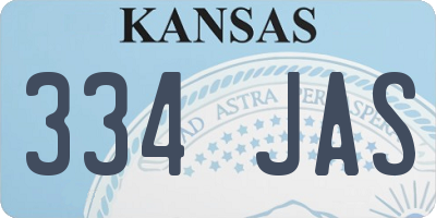 KS license plate 334JAS