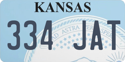 KS license plate 334JAT