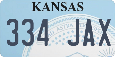 KS license plate 334JAX