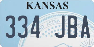 KS license plate 334JBA