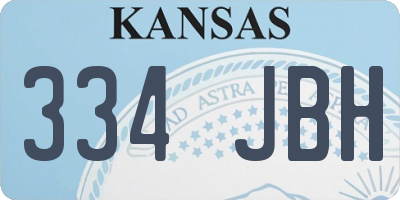 KS license plate 334JBH