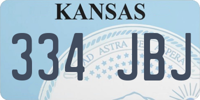 KS license plate 334JBJ