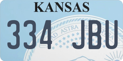 KS license plate 334JBU