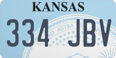 KS license plate 334JBV