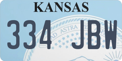 KS license plate 334JBW