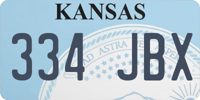 KS license plate 334JBX