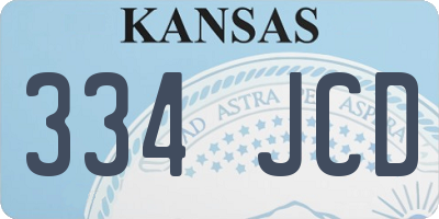 KS license plate 334JCD