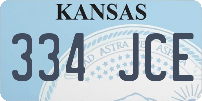 KS license plate 334JCE