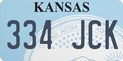 KS license plate 334JCK