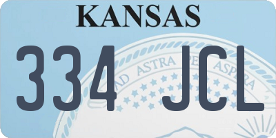 KS license plate 334JCL