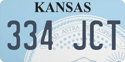 KS license plate 334JCT