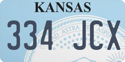 KS license plate 334JCX