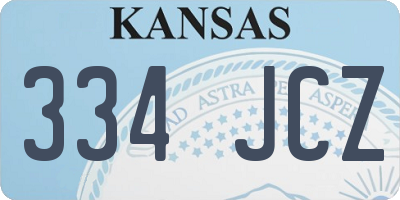 KS license plate 334JCZ