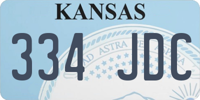 KS license plate 334JDC