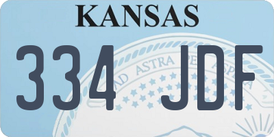 KS license plate 334JDF