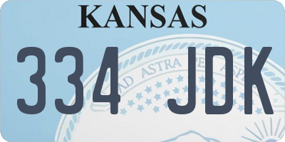 KS license plate 334JDK