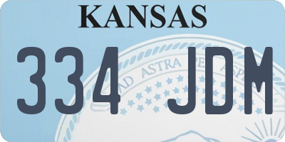 KS license plate 334JDM
