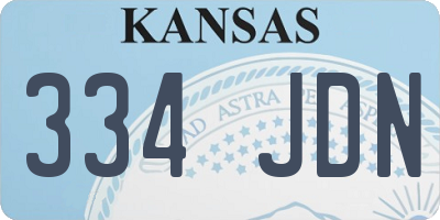 KS license plate 334JDN