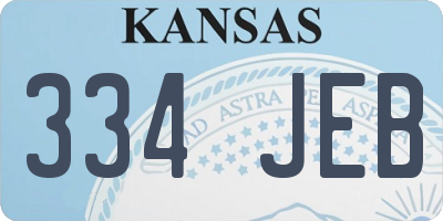 KS license plate 334JEB