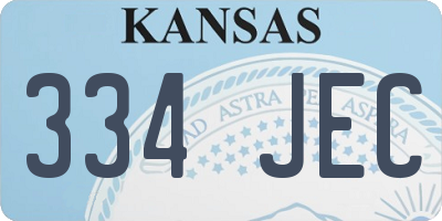 KS license plate 334JEC