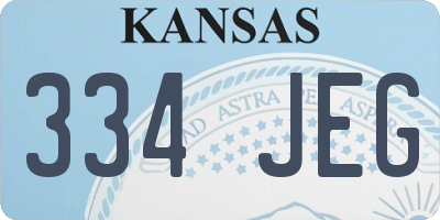 KS license plate 334JEG