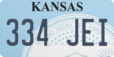 KS license plate 334JEI