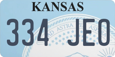 KS license plate 334JEO