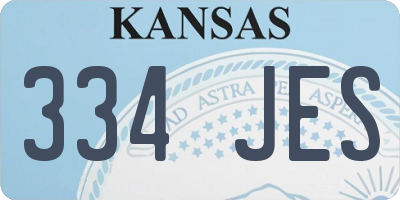 KS license plate 334JES